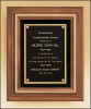 13" X 16" Solid American walnut framed plaque with gold trim
