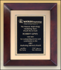 12" X 15" Cherry finish frame plaque w. black and gold fl plate
