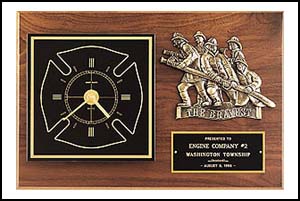 12 X 18 Firematic Award with Antique Bronze Finish Casting